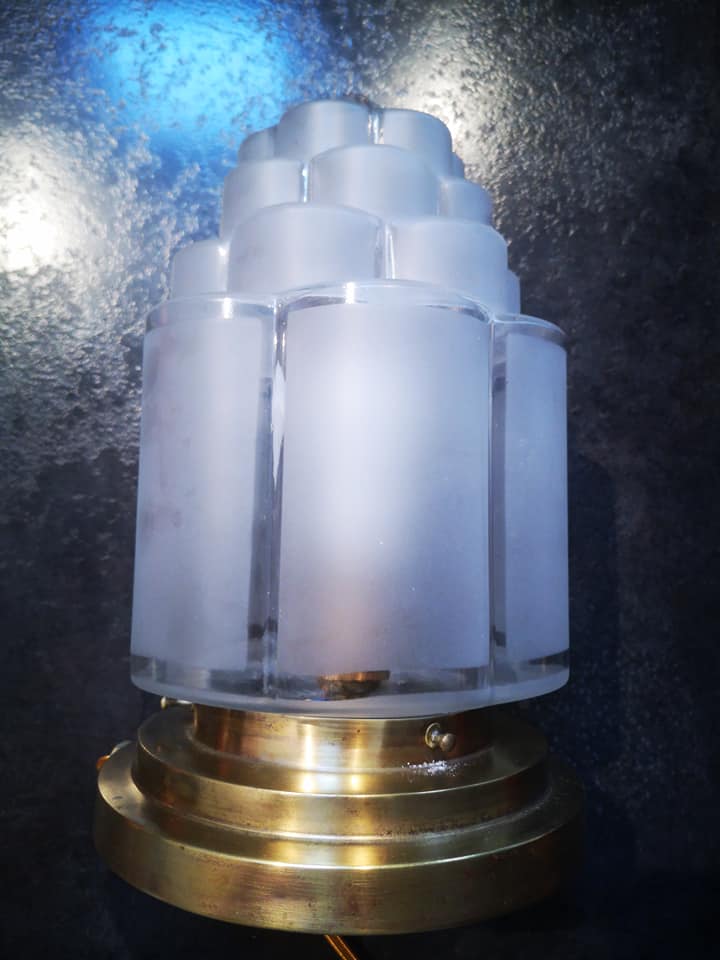 Ceiling lamp building skyscraper Art deco Bahaus modernist 1930s TBE H 26 cm