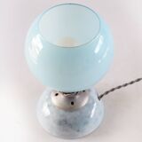 Blue opaline and ceramic lamp