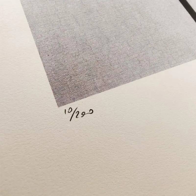 Limited edition lithograph by Piet Mondrian from the 1970s, pencil numbered.