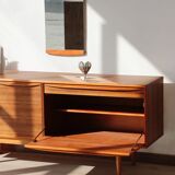 Vintage zebrano and walnut furniture from Morris of Glasgow.