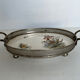 Small top in silver metal and earthenware