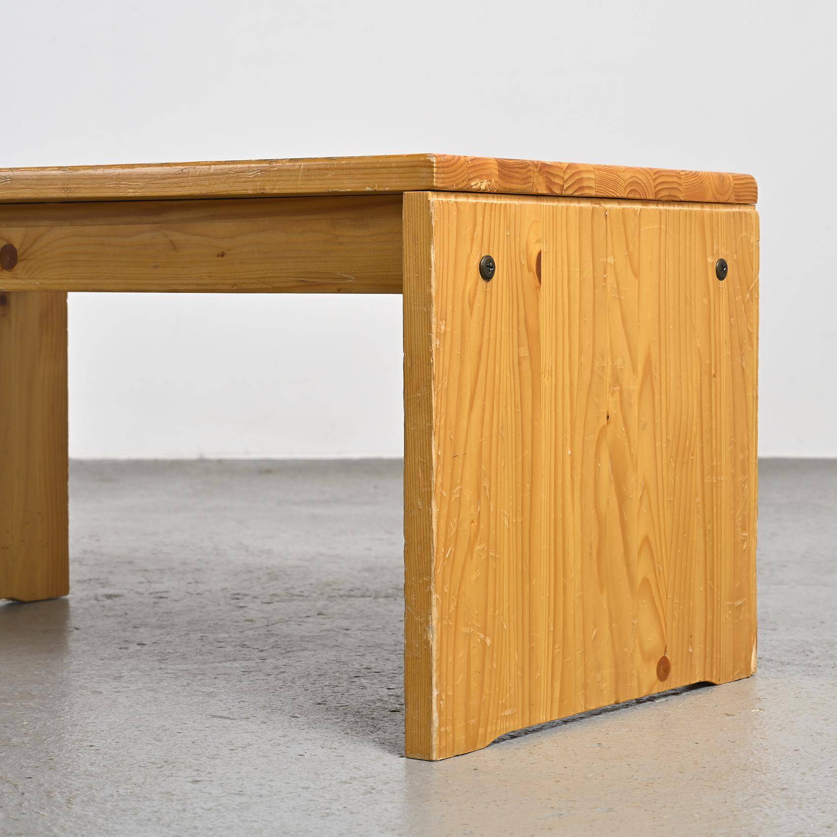 Solid pine bench, Les Arcs 1600, France