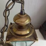 Vestibule lantern/suspension 4 sides beveled glass and brass