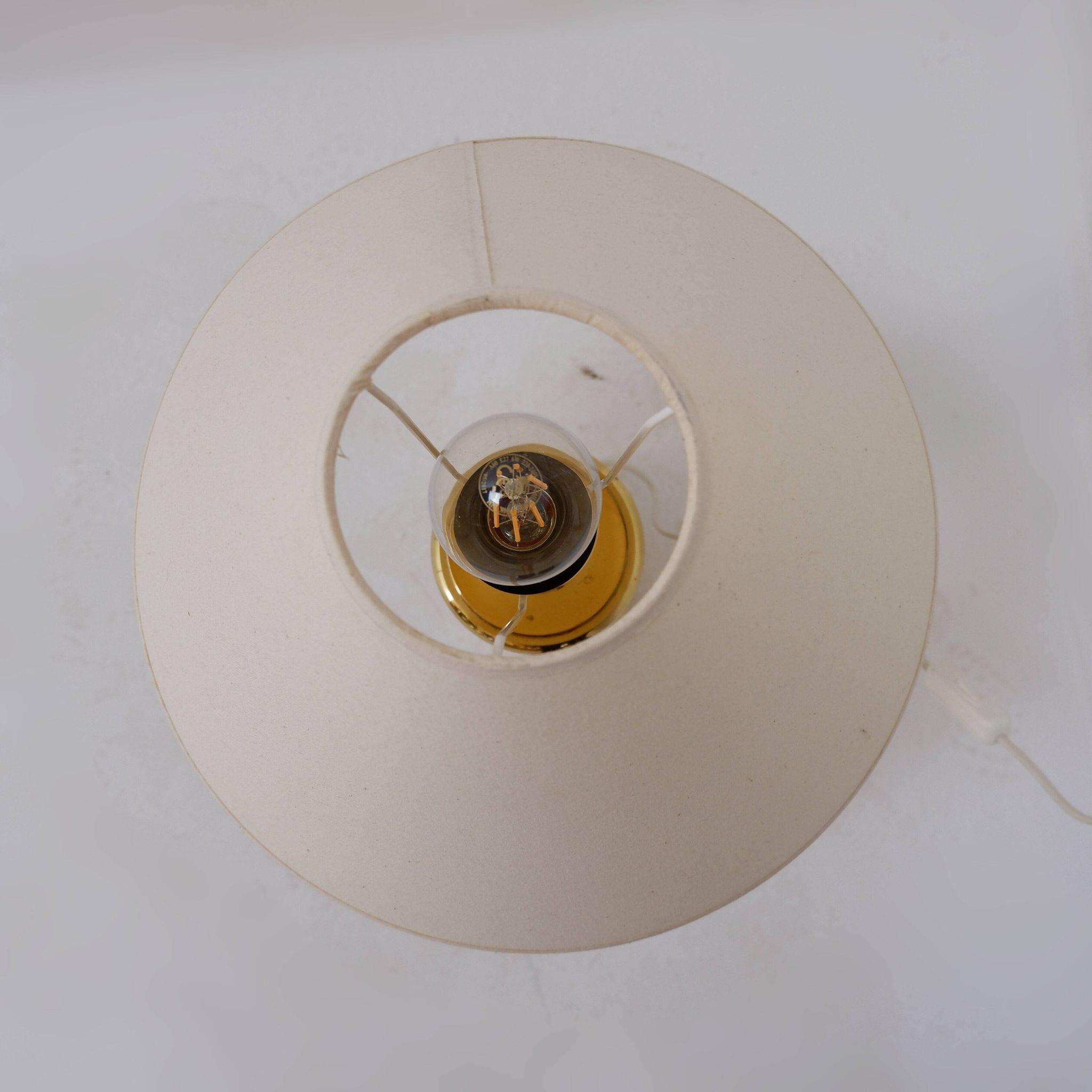 Lampe de table vintage en bambou et laiton - années 1980