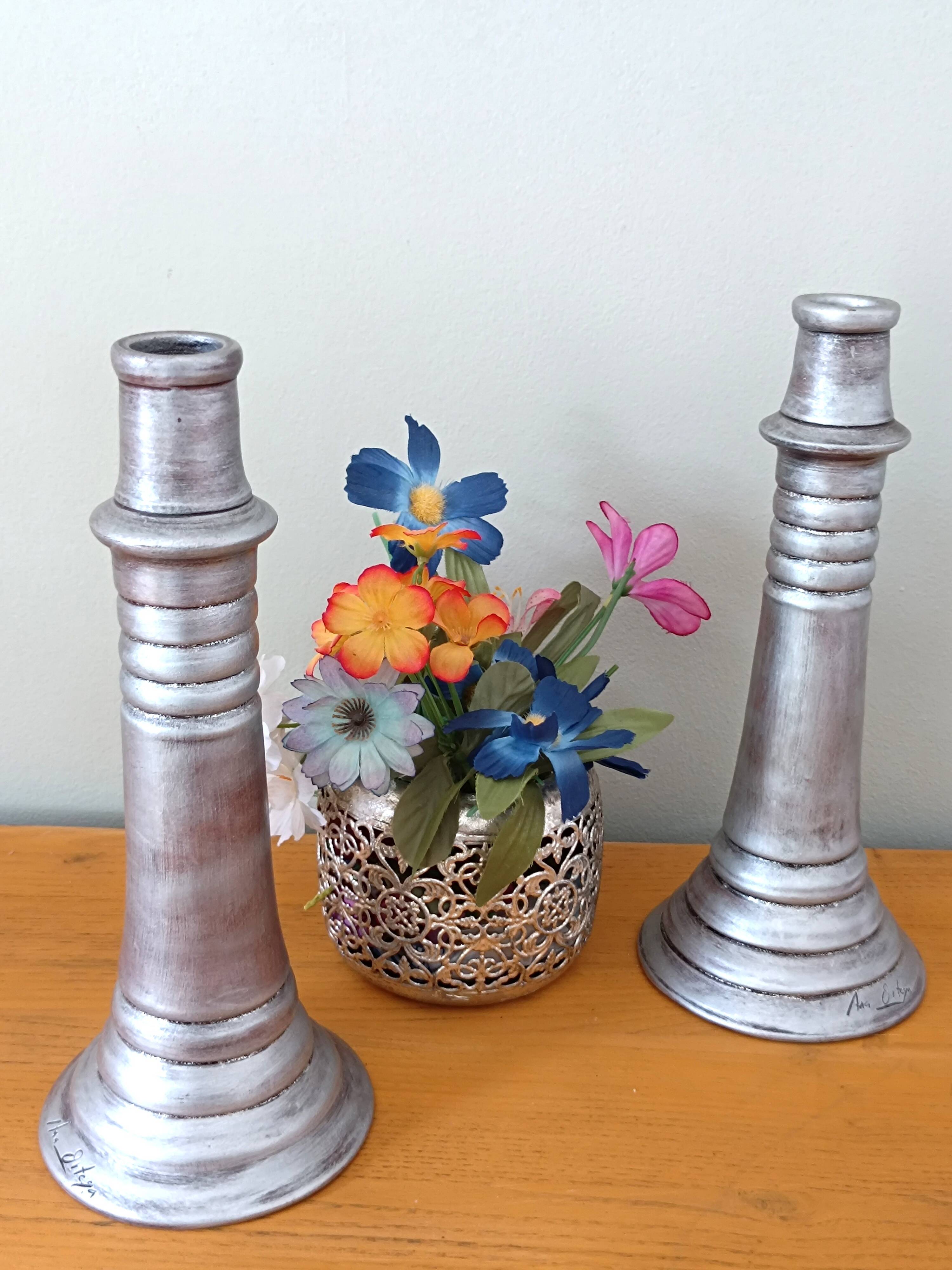 Pair of handmade candlesticks "Ana Ortéga"