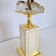 Regency Fruit Bowl Table Lamps in Brass and Crystal from Maison Le Dauphin, 1970s, Set of 2