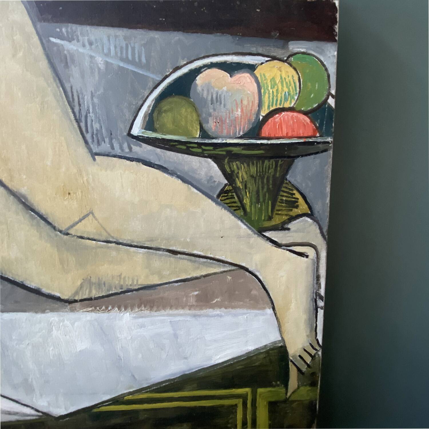 Large painting "forbidden fruits" signed