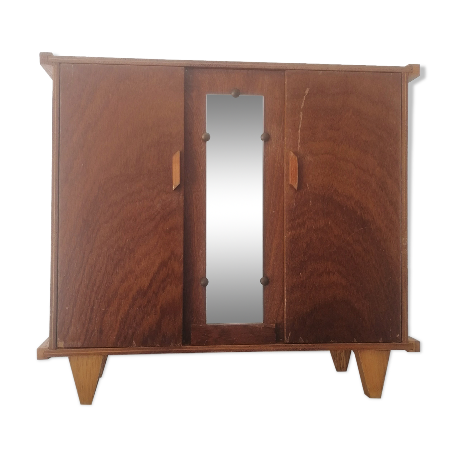 Old wooden doll cabinet 50/60s