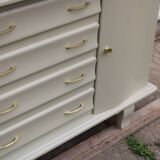 Asymmetrical Art Deco Chest of Drawers – Marble & Cream Green