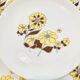 X8 floral plates mario and yellow 70s sovirel-vintage-kitchen-retri