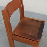Elm and leather chairs, 80