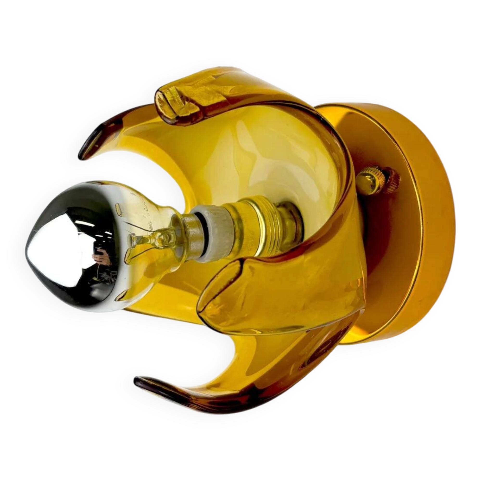Applique Carlo Nason pour Mazzega Murano, verre soufflé de Murano orange Italie, vers les années 1970.