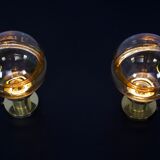 Kaiser brass lamp & amber glass