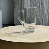 Carafe à anse en verre belle matière pied motifs billes de verre H21
