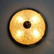 large vintage mid century ice glass and brass CEILING LAMP