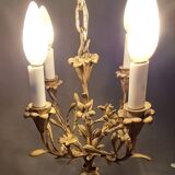 Lustre en bronze doré à 4 branches néoclassique, Circa 1940/1950.
