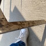 Table basse teck et chrome
