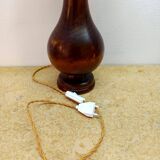 Art Deco lamp in wood and opaline glass