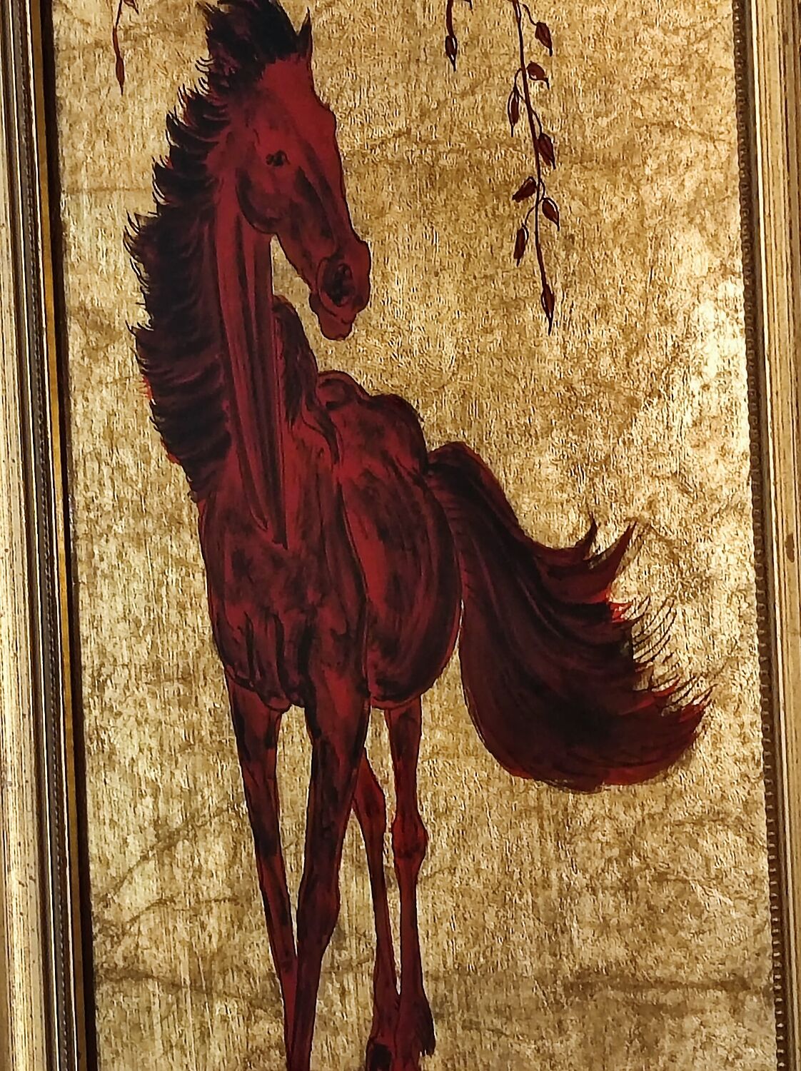 Gold leaf horse painting
