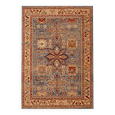 Tapis oriental en laine beige, bleu et rouge