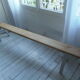 Farmhouse bench, pearl grey patinated oak bed, wood seat waxed finish.
