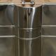 Art Deco fire screen from around 1920 in polished chrome with a bear.