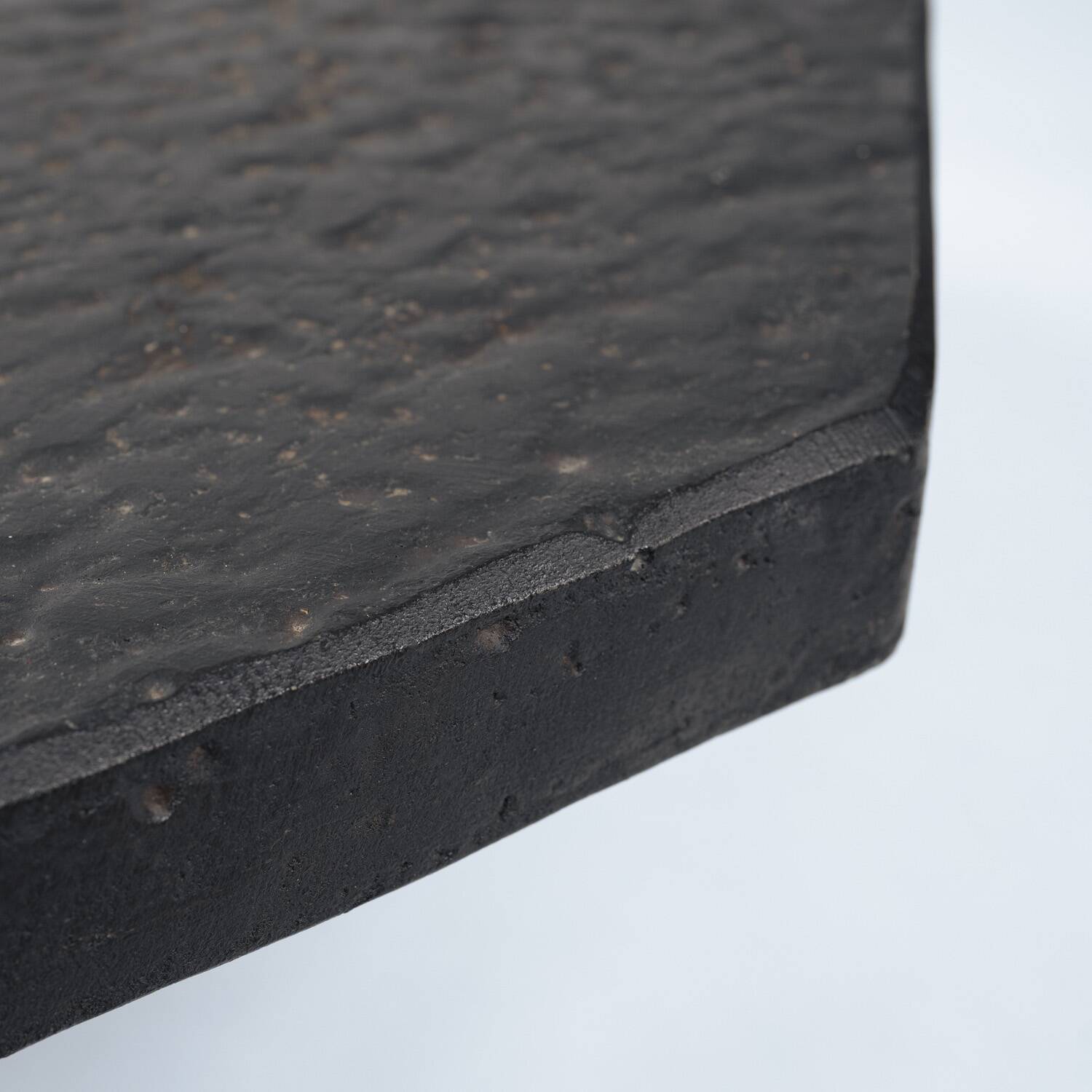 Brutalist Octagonal Coffee Table in Black Stone Look Resin, 1970s