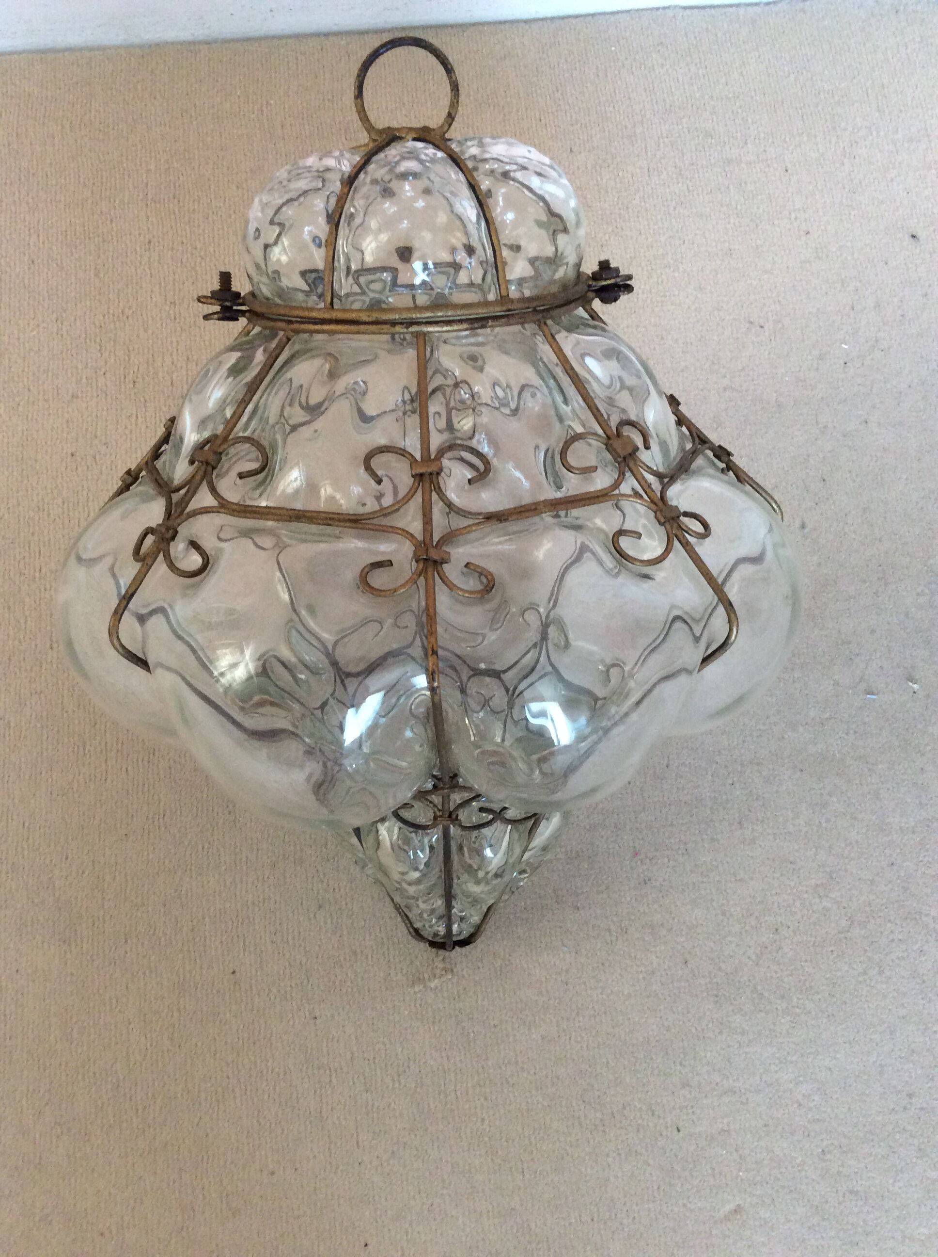 Antique blown glass chandelier