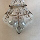Lustre verre soufflé ancien