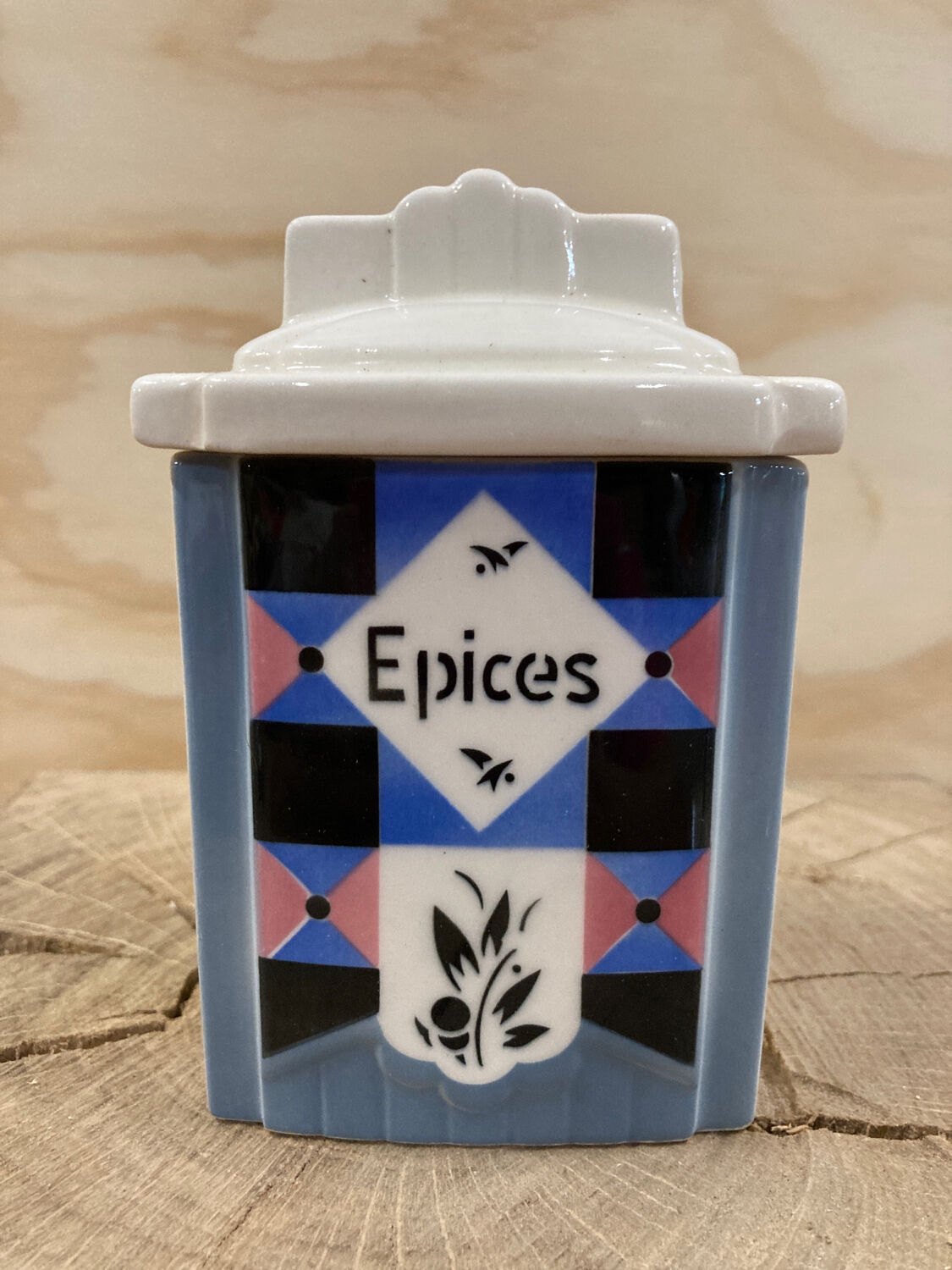 Covered earthenware spice pot 1930 art deco Ditmar Urbach