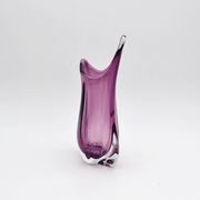 Vase sculptural organique Sommerso Murano couleur améthyste