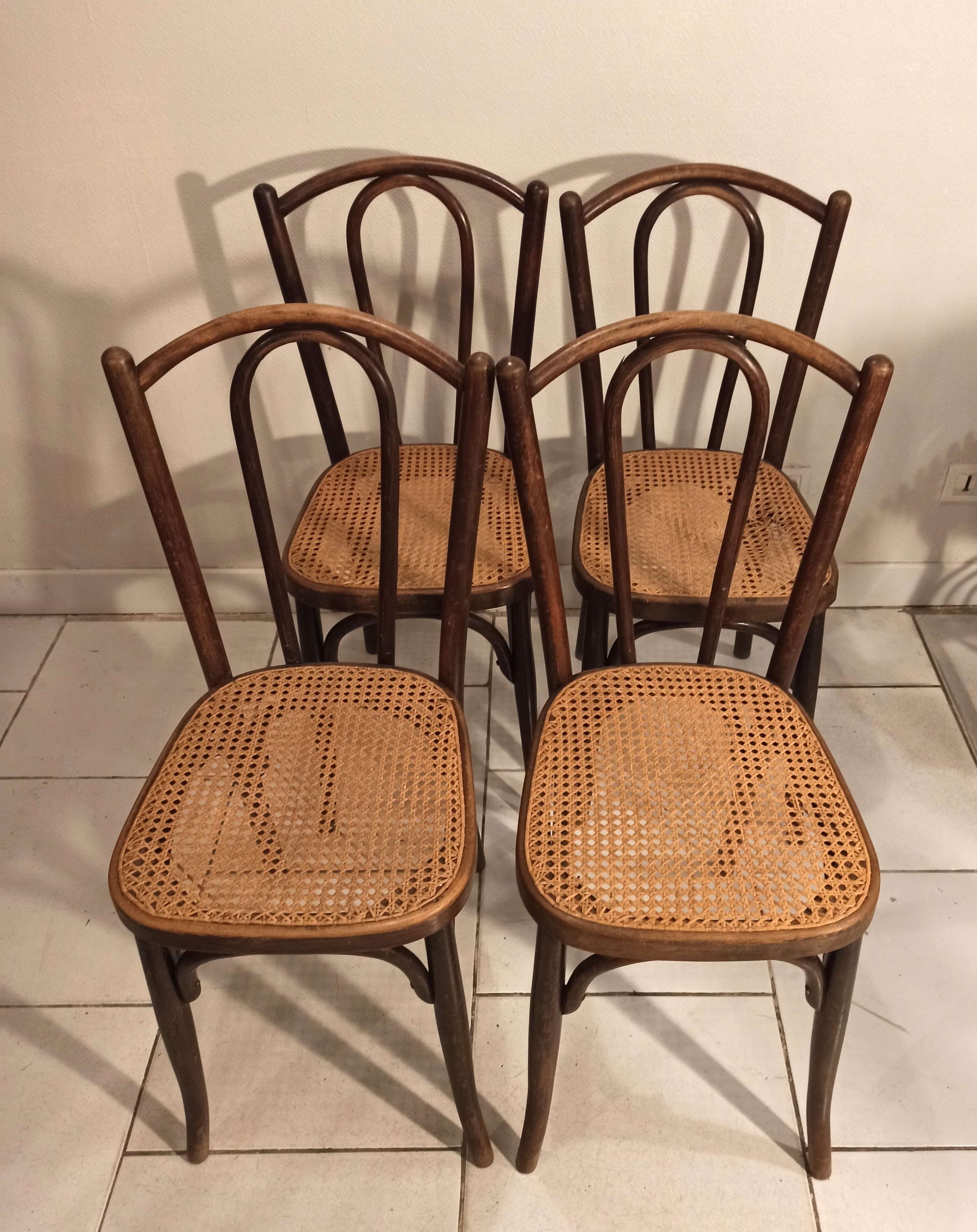 Set of 4 chairs bistrot 1900 by J and J Kohn model 462