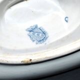 Sarreguemines Utschneider sauceboat Flore in blue floral earthenware