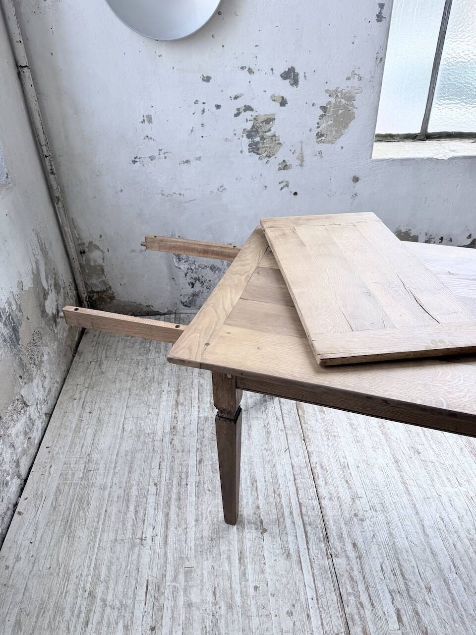Solid oak farmhouse table with extensions (190-280cm) 1950