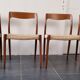 Danish dining chairs in wood and paper cord