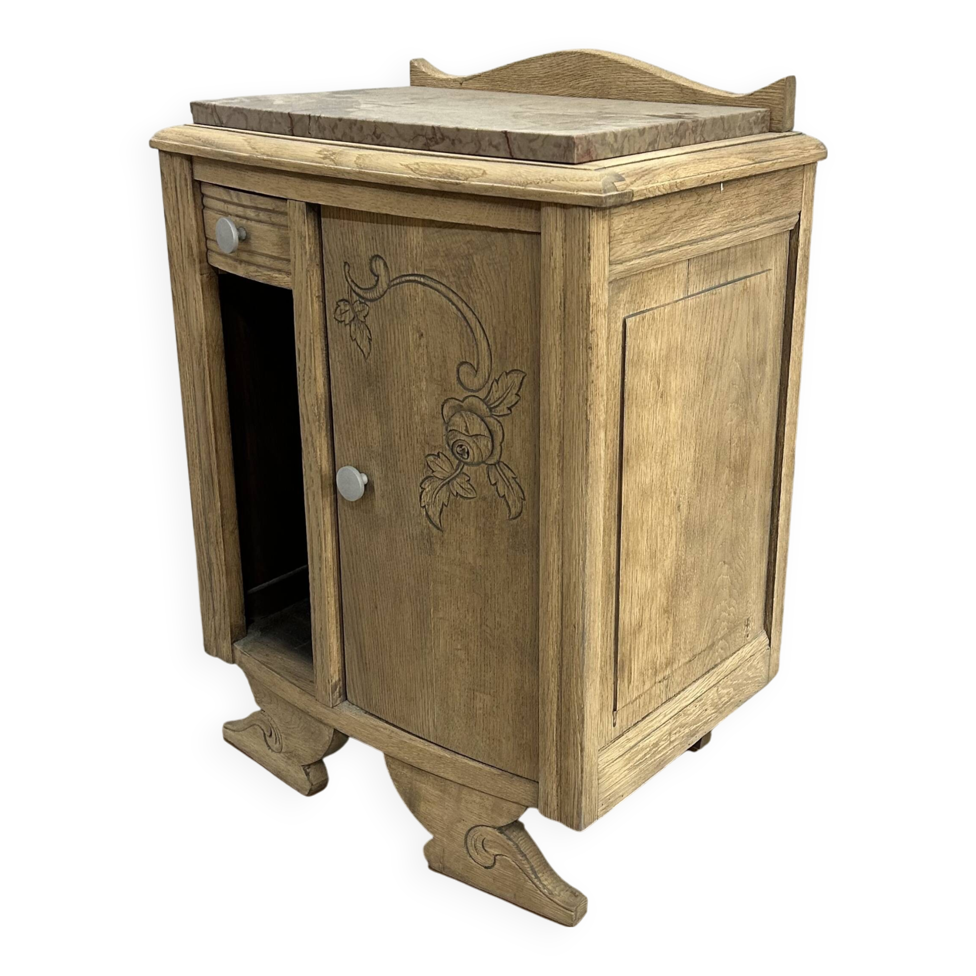 Antique art deco airbrushed bedside table