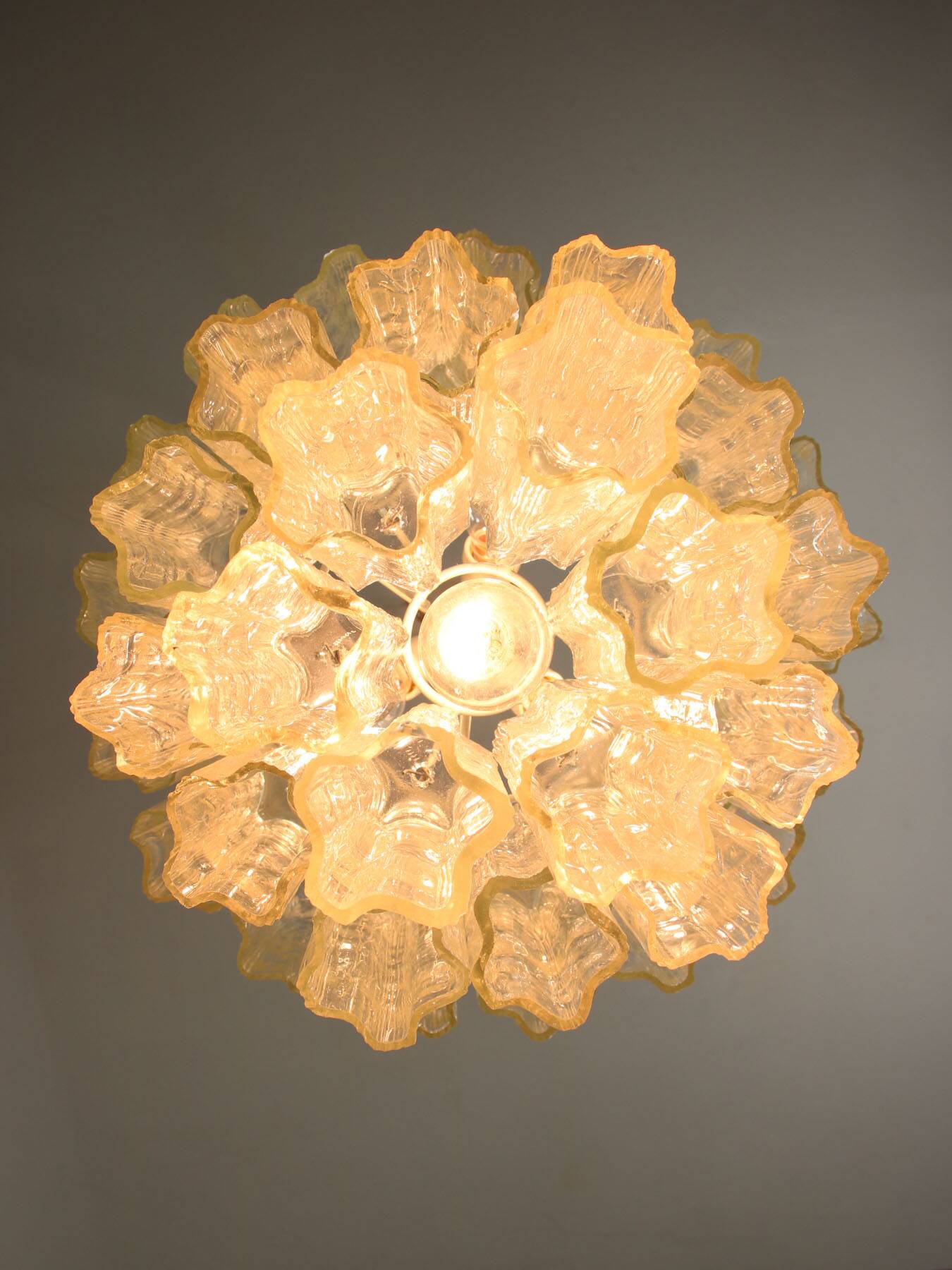 Large Mid-century Italian Glass Cascade Chandelier