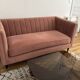 Compact powder pink sofa made