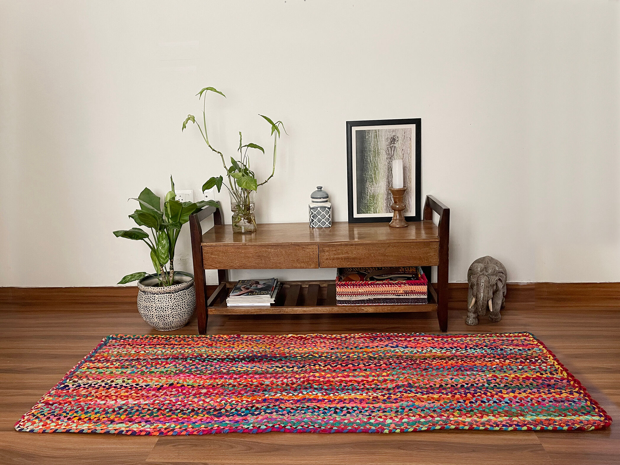 Cotton handwoven carpet