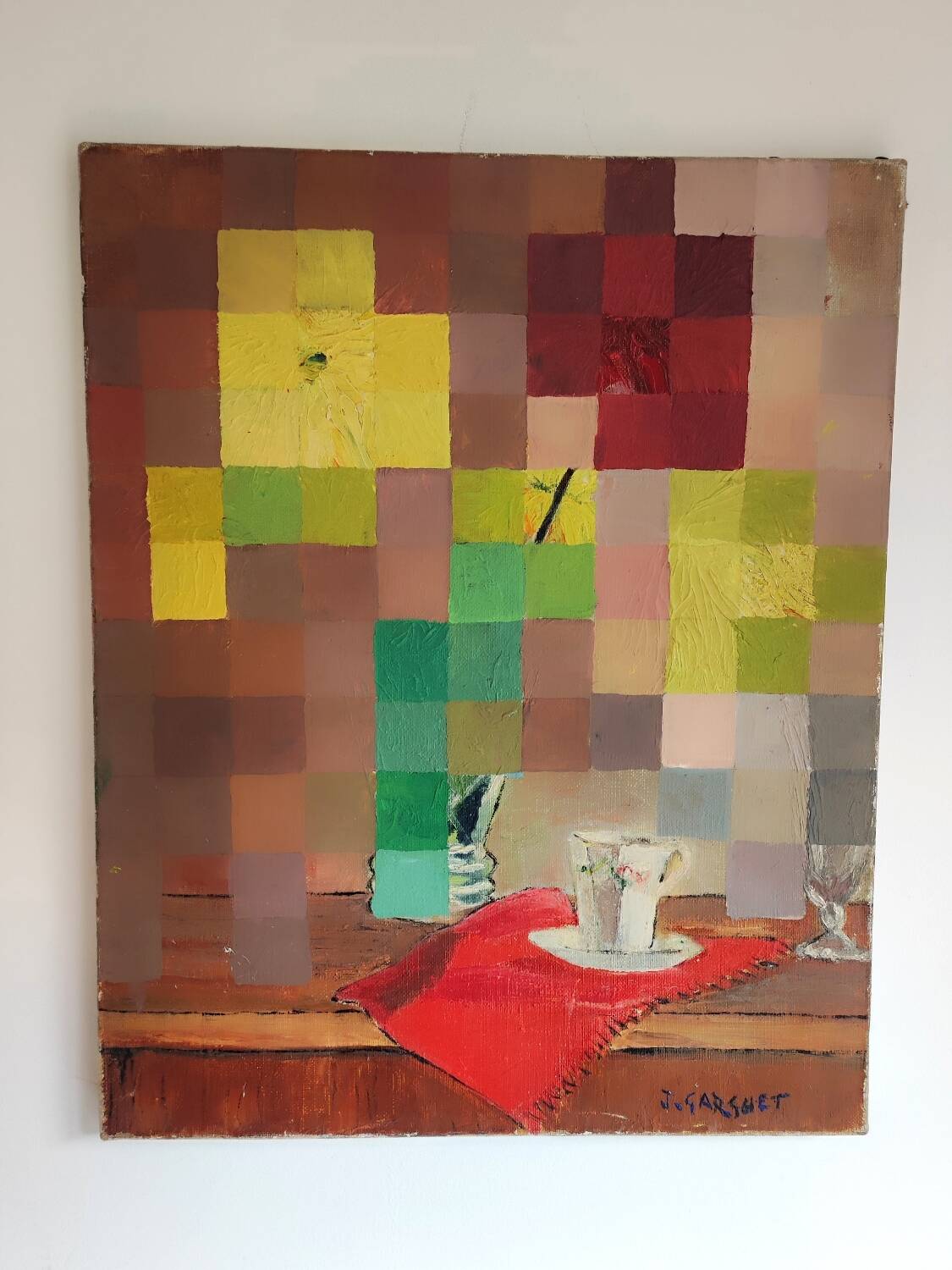 Old abstract pixel painting