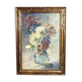 Bouquet of flowers golden frame