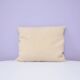 Coussin vintage beige brodé motif bleu