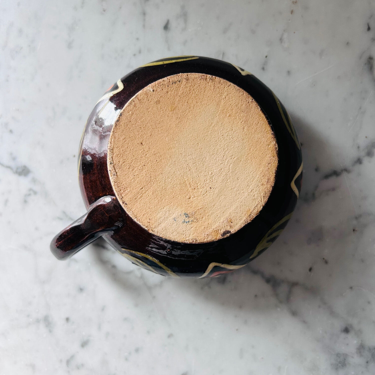 Alsatian pottery candlestick