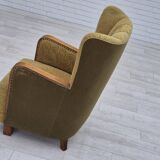 1960s, Danish highback armchair, original condition, cotton/wool.