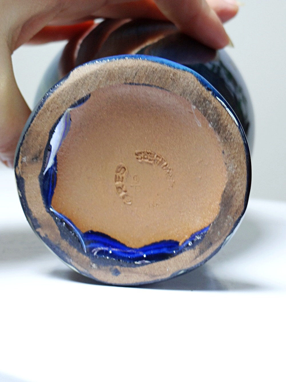 Small jug/pitcher/soliflore from Rambervillers, antique stoneware.