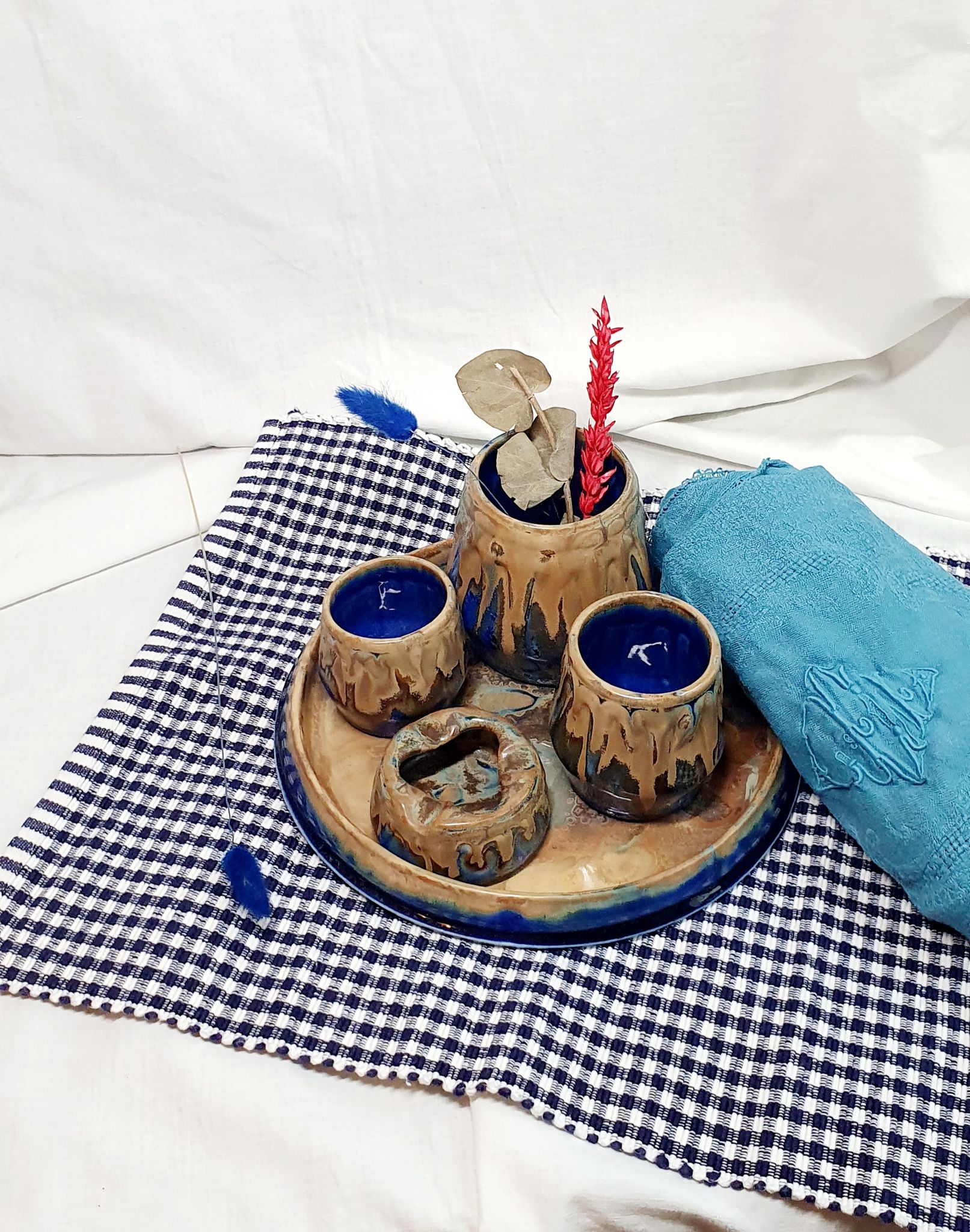 G. Metenier set in enamelled stoneware