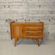 Buffet vintage bois et rotin