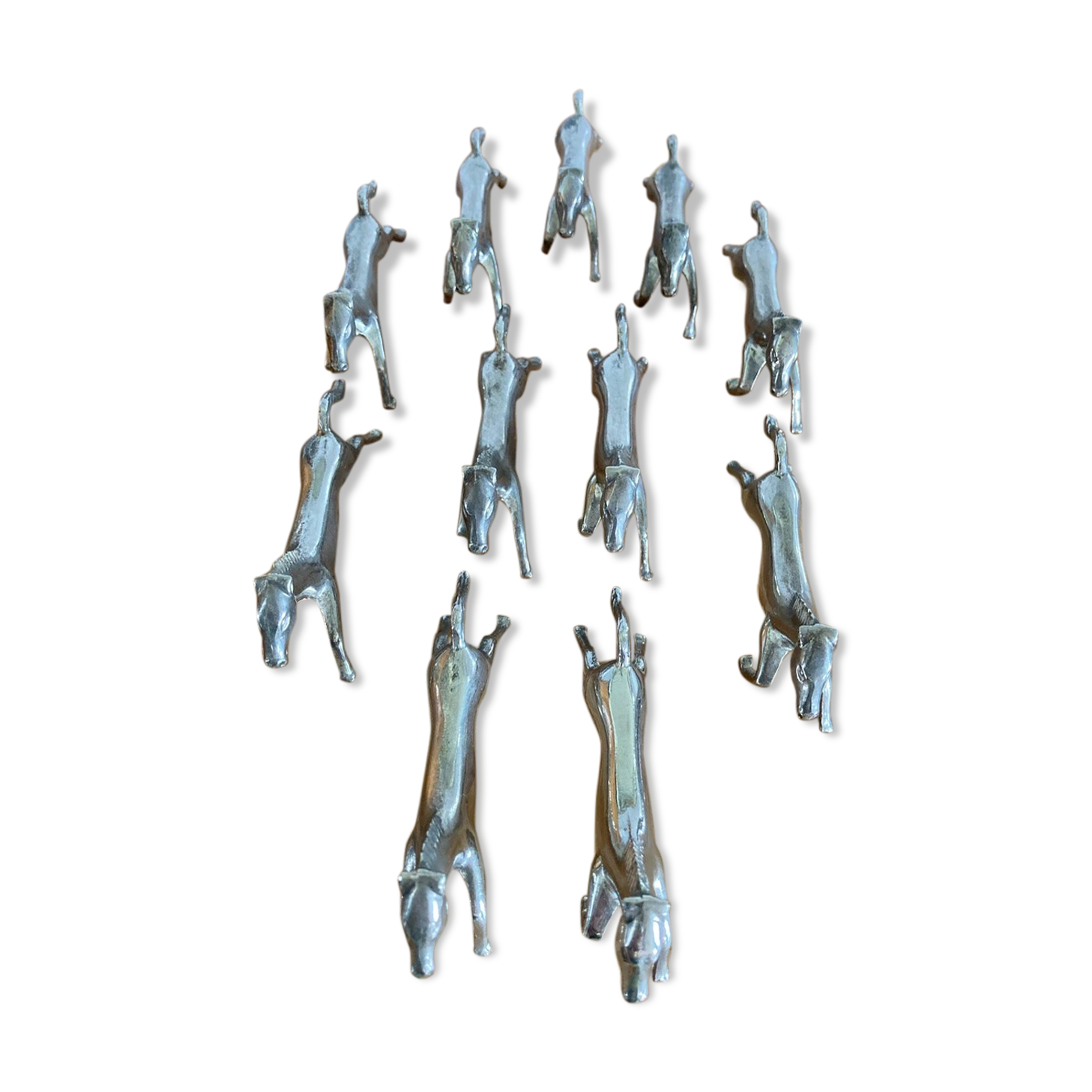 Silver animal knife holder "horses"