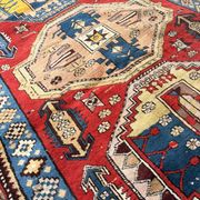 Vintage Caucasian Kazak carpet handmade USSR 1950 - wool on wool 255x120