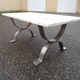 Coffee table in marble and vintage steel design from the 70s